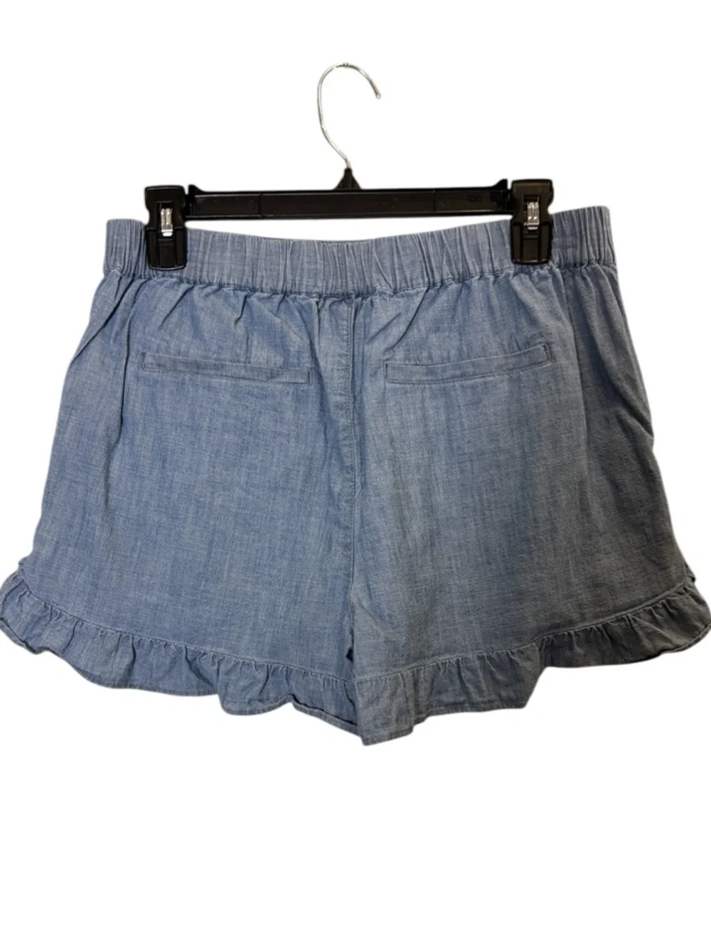 J. Crew Cotton Chambray Ruffle-Hem Preppy Cottagecore Summer Shorts Sz XS